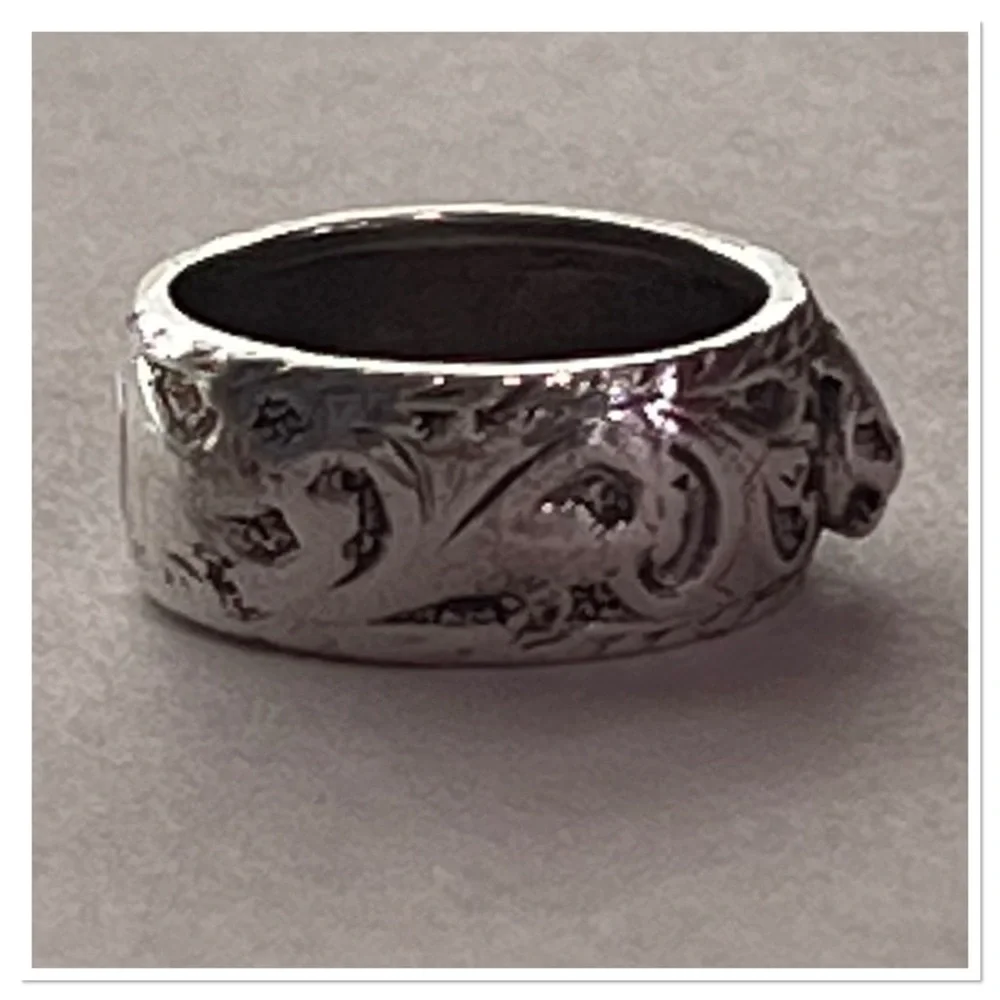 Gucci Silver Feline Cat Ag 925 Sterling Silver Men's Ring Sz 21/US 9.5 .4oz